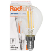 LED-Filament-Lampe,<BR>RALED ESSENCE DROP,<BR>Tropfen-Form, klar,<BR>E14/4W (40W), 470 lm,<BR>2700K