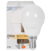 LED-Lampe,<BR>Tropfen-Form, opal,<BR>E14/2,5W (25W), 250 lm<BR>2700K