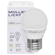 LED-Tropfenlampe, matt,<BR>E27/3W (25W), 250 lm