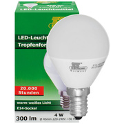 LED-Tropfenlampe, opal matt, <BR>E14/4W (25W), 300 lm