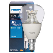 LED-Lampe,<BR>MASTER LEDluster<BR>DimTone,<BR>Tropfen-Form, klar,<BR>E14/5,5W (40W), 470 lm<BR>2700K - 2200K