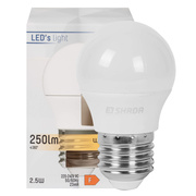 LED-Lampe,<BR>Tropfen-Form, opal,<BR>E27/2,5W (25W), 250 lm<BR>2700K
