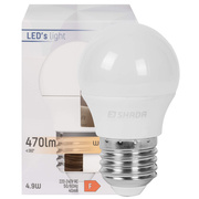 LED-Lampe,<BR>Tropfen-Form, opal,<BR>E27/4,5W (40W), 470 lm<BR>2700K
