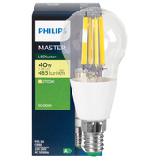 LED-Filament-Lampe,<BR>MASTER UltraEffizient,<BR>Tropfen-Form, klar,<BR>E14/2,3W (40W), 485 lm,<BR>2700K