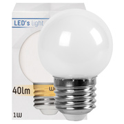 LED-Lampe,<BR>Tropfen-Form, matt<BR>E27/1W, 40 lm,<BR>2700K