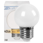 LED-Lampe,<BR>Tropfen-Form, matt<BR>E27/1W, 40 lm,<BR>2700K