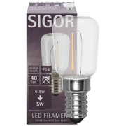 LED-Filament-Lampe,<BR>Birnen-Form, klar,<BR>E14/0,5W, 40 lm, 2700K