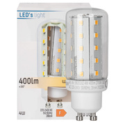 LED-Lampe,<BR>Rhren-Form, klar,<BR>GU10/4W (35W), 400 lm,<BR>2700K<BR>
