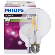 LED-Filament-Lampe, Globe-Form, <BR>klar, E27/7W, 806 lm