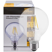 LED-Filament-Lampe, <BR>Globe-Form, klar, <BR>E27/7W, 810 lm,<BR>2700K,<BR> 80