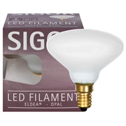 LED-Filament-Lampe, <BR>ELDEA-Form, opal,<BR>4W, 400 lm,<BR>2.700K,<BR>E14