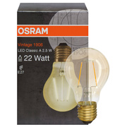 LED-Filament-Lampe,<BR>VINTAGE 1906,<BR>AGL-Form, gold,<BR>E27,<BR>2500K,<BR> 60