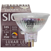 LED-Reflektorlampe, MR16,<BR>LUXAR<BR>GU5,3/5,2W (35W), 345 lm,<BR>1800-2700K