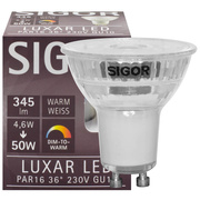 LED-Reflektorlampe, PAR16,<BR>LUXAR<BR>GU10/4,6W (50W), 345 lm,<BR>1800-2700K