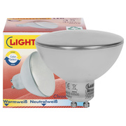 LED-Reflektorlampe,<BR>GU10/5W, 400 lm,<BR>2700K + 4000K,<BR>verspiegelt