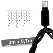 LED-Vorhang, <BR>100 LED/7W,<BR>2700K, L 2 m,<BR>schwarz