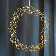 Kranz,<BR>CURLY,<BR>30 warmweie LEDs