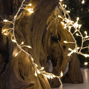 LED-Lichterkette,<BR>Cluster,<BR>960 warmweie LEDs,<BR>silberner Draht