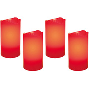 4 LED-Echtwachskerzen,<BR>je 1 LED,<BR>H 100,  55,<BR>mit Fernbedienung