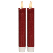 LED-Echtwachskerzen,<BR>FLAMME ANTIQUE,<BR>1 warmweie flackernde LED,<BR>2er-Set
