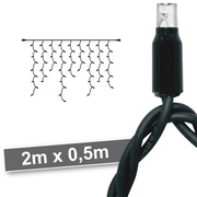 LED-Eislichtervorhang,<BR>31V-System,<BR>60 LED/3,6W,<BR>2700K,<BR>schwarz