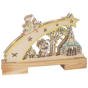 LED-Weihnachtsleuchter,<BR>Weihnachtsmann mit Seifener Kirche,<BR>5 warmweie LEDs