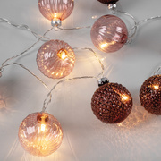 Minilichterkette,<BR>10 warmweie LEDs,<BR>Glaskugeln