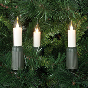 Weihnachtsbaumkette, <BR>klar/elfenbein,<BR>15 LED/E14/3V/0,1W,<BR>mit teilbarem Stecker