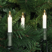 Weihnachtsbaumkette,<BR>klar/elfenbein,<BR>LED/E10/8V/0,1W,<BR>mit teilbarem Stecker