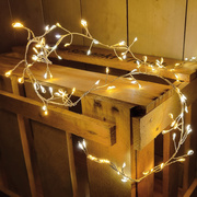LED-Minilichterkette,<BR>100 warmweie und<BR>superwarmweie LEDs,<BR>Clusterlight