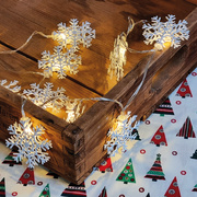 LED-Minilichterkette,<BR>10 warmweie LEDs,<BR>Flocken