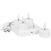 Akku-LED-Teelichter,<BR>warmweie LEDs,<BR>4er-Set,<BR> 40, H 50