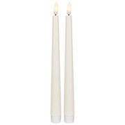 Echtwachs-Tafelkerze,<BR>FLAMME CANDY,<BR>1 warmweie flackernde LED,<BR>2er-Set,<BR>H 260,  23