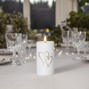 Outdoorkerze,<BR>FLAMME HEART,<BR>1 warmweie flackernde LED,<BR>H 140