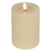 Echtwachskerze,<BR>FLAMME FLOW,<BR>1 warmweie flackernde LED,<BR>mit Wachsspiegeloptik,<BR>beige