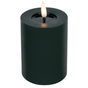 Echtwachskerze,<BR>FLAMME FLOW,<BR>1 warmweie flackernde LED,<BR>mit Wachsspiegeloptik,<BR>dunkelgrn