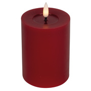 Echtwachskerze,<BR>FLAMME FLOW,<BR>1 warmweie flackernde LED,<BR>mit Wachsspiegeloptik,<BR>rot