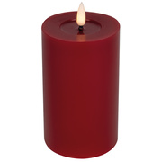 Echtwachskerze,<BR>FLAMME FLOW,<BR>1 warmweie flackernde LED,<BR>mit Wachsspiegeloptik,<BR>rot