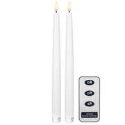 Echtwachs-Tafelkerze,<BR>FLAMME SLIM,<BR>1 warmweie flackernde LED,<BR>2er-Set,<BR>H 285,  21