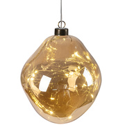 Glaskugel,<BR>15 warmweie LEDs,<BR> 150