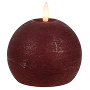 Echtwachs-Kugelkerze,<BR>1 warmweie flackernde LED