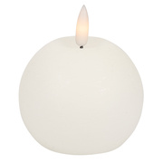 Echtwachs-Kugelkerze,<BR>1 warmweie flackernde LED