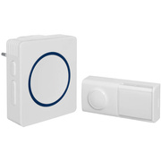 Funk-Gong mit Funk-Taster,<BR>Sender mit Piezo-Taster, <BR>KEINE Batterien notwendig, <BR>wei