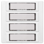 Ruftastermodul,<BR>RT-4,<BR>mit 4 Tastern,<BR>Aluminium wei,<BR>Mehrdraht-Technik