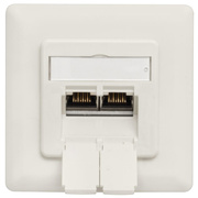 Anschlussdose bis 250 MHz,<BR>UP-UAE-CAT 6,<BR>fr Datenbertragung,<BR>Abdeckung reinwei
