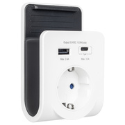 Ladegert mit USB-Adapter,<BR>1 x USB-A & 1 x USB-C,<BR>max. 3A
