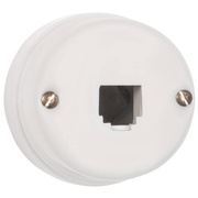 CAT 5e Anschlussdose,<BR>Atlantis Porzellan wei