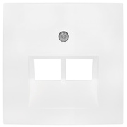 Zentralplatte,<BR>fr 2-fach UAE-Steckdose,<BR>SERIE S.1,<BR>polarwei glnzend