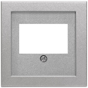 Zentralplatte,<BR>fr 1-3-fach-TAE-Steckdose,<BR>LOGUS 90,<BR>alu-silber