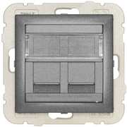Zentralplatte,<BR>fr UAE 1-2-fach,<BR>fr Universalmodule,<BR>mit Kunststofftrger,<BR>LOGUS 90,<BR>anthrazit-grau